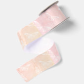 Roze en gele vlinders Satijnen lint (Achterkant)