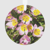 Roze en gele vloeren Acrylhoudend Ornament (achterkant)