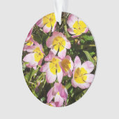 Roze en gele vloeren Acrylhoudend Ornament (voorkant)