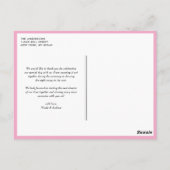 Roze en gele vogels Lovevogels Dank je wel Briefkaart (Achterkant)