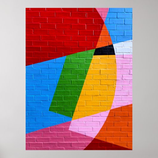 Roze en gele wandverf poster (Voorkant)