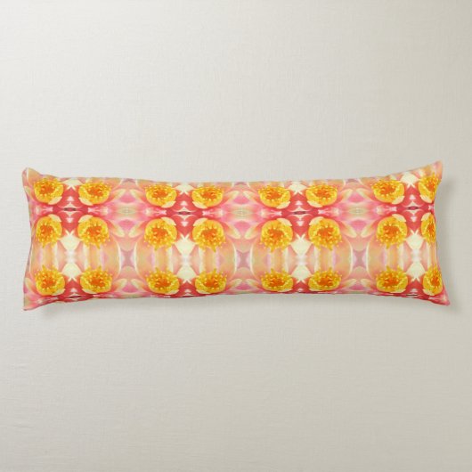 Roze en gele waterLily Body Pillow Lichaamskussen (Achterkant)