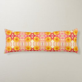 Roze en gele waterLily Body Pillow Lichaamskussen
