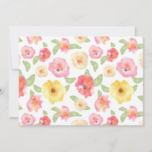 Roze en gele Waterverf - Bewaar de datum Save The Date (Achterkant)