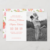 Roze en gele Waterverf - Bewaar de datum Save The Date (Voorkant / Achterkant)