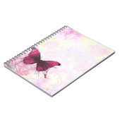 Roze en gele Waterverf bloemen met vlinder Notitieboek (Linkerzijde)