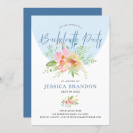 Roze en gele waterverf bloemen moderne typogra kaart