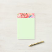Roze en Gele Waterverf Bloemen Post-it® Notes (Op bureau)