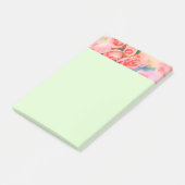 Roze en Gele Waterverf Bloemen Post-it® Notes (Schuin)