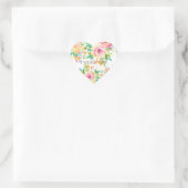 Roze en Gele Waterverf Bloemenhart Dank u Hart Sticker (Tas)