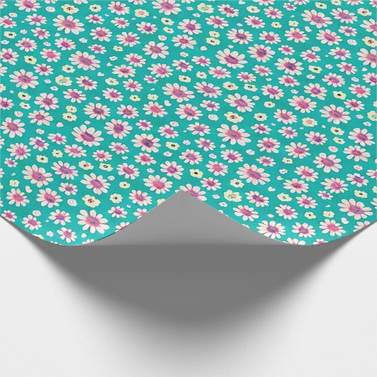 Roze en gele waterverf cadeaupapier (Hoek)