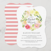 Roze en gele Waterverf Floral  | Vrijgezellenfeest Kaart (Voorkant / Achterkant)