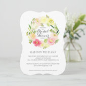 Roze en gele Waterverf Floral  | Vrijgezellenfeest Kaart (Staand voorkant)