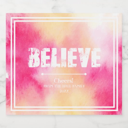 Roze en gele Waterverf, geloof Bier Etiket (Enkel label)