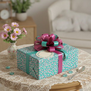 Roze en gele waterverf madeliefjes patroon cadeaupapier