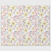 Roze en gele Waterverf Overlooppapier Cadeaupapier (Vlak)