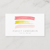 Roze en gele Waterverf penselen Modern Visitekaartje (Voorkant)