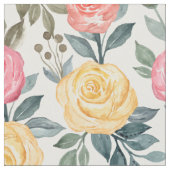 Roze en gele waterverf roos stof (Close Up)