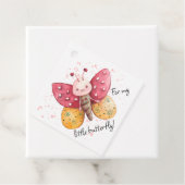 Roze en gele Waterverf vlinder Bedankjes Labels (In situ)