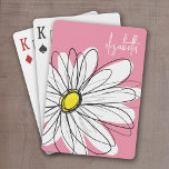 Roze en gele whimsical Daisy Custom Text Pokerkaarten<br><div class="desc">Een zand en griezelig stuk van hipster. Je kunt een naam,  een monogram of een andere aangepaste tekst toevoegen. Als u de kunst rond moet bewegen,  klik op de aanpassingsknoop om veranderingen aan te brengen.</div>