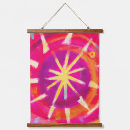 Roze en Gele Wiel Hangend Wandkleed