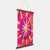 Roze en Gele Wiel Hangend Wandkleed (Gebogen)
