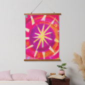 Roze en Gele Wiel Hangend Wandkleed (Slaapkamer)