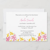 Roze en gele wilde bloem Baby in Bloom Kaart (Achterkant)