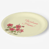 Roze en gele wilde bloemen Floral Welkom thuis Papieren Bordje (Gekanteld)