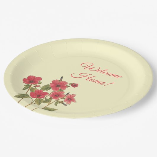 Roze en gele wilde bloemen Floral Welkom thuis Papieren Bordje (Gekanteld)