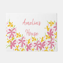  roze en gele Wildflower Deurmat