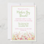 Roze en Gele Wildflower Moederdag Brunch Kaart (Voorkant)