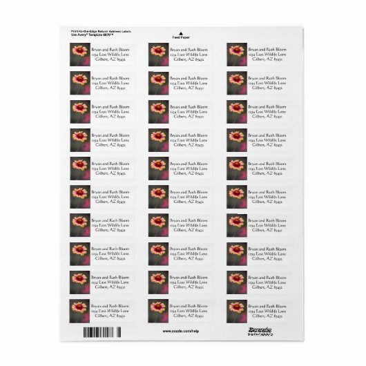 Roze en gele woestijn etiket (Full Sheet)