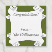 Roze en gele woestijncactus bloemen bedankjes labels (Achterkant)