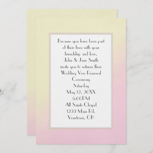 Roze en Gele Wow Renewal Kaart (Voorkant / Achterkant)