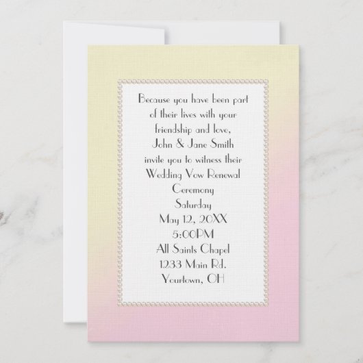 Roze en Gele Wow Renewal Kaart (Voorkant)