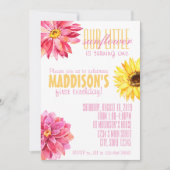 Roze en Gele Zonnebloem verjaardag Kaart (Voorkant)