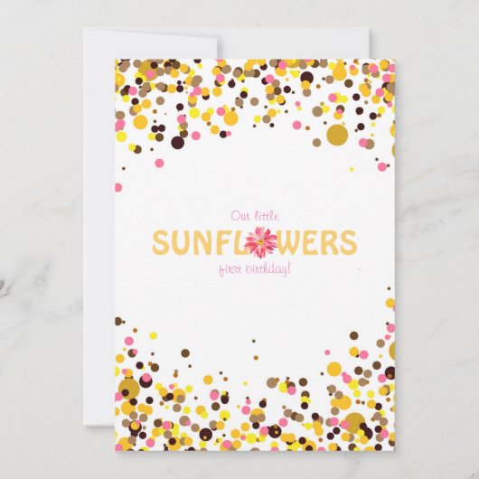 Roze en Gele Zonnebloem verjaardag Kaart (Achterkant)