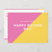 Roze en Gele Zus Quote Briefkaart (Voorkant / Achterkant)