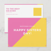 Roze en Gele Zuster Citaat Briefkaart (Voorkant / Achterkant)