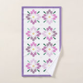 Roze en gemalen bloempatroon bad handdoek (Handdoek)