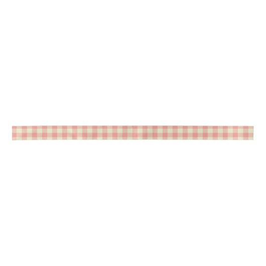 Roze en Gingham Gingham Gecontroleerd Plaid Satijnen Lint (Voorkant)