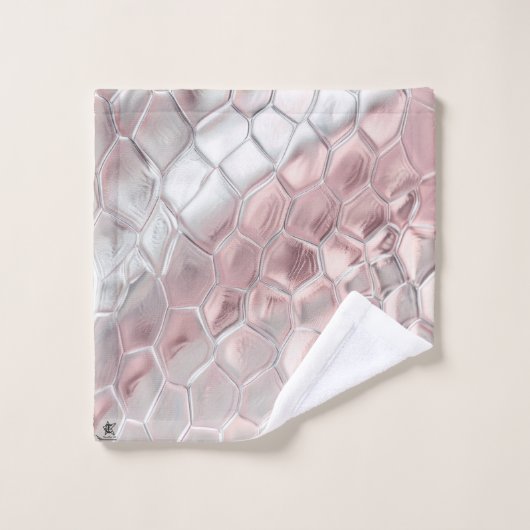 Roze en gladde dierenprint bad handdoek (Wasdoekje)