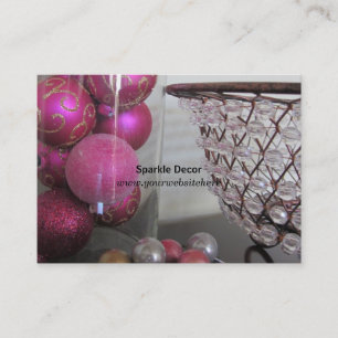 Roze en glinsterende decoratie visitekaartje