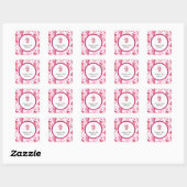  roze en glitter cowgirl verjaardag vierkante sticker (Vel)