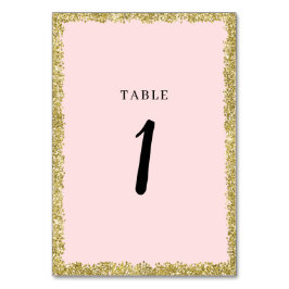 Roze en Glitter Table Nummers Kaart