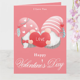  roze en gnome Trendy Heart Design Kaart