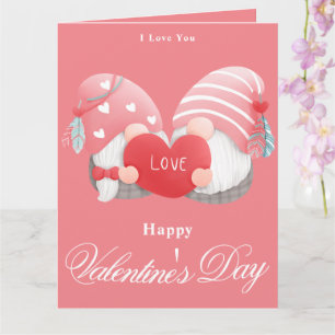roze en gnome Trendy Heart Design Kaart
