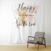 Roze en Gold 40e verjaardag Foto Booth Backdrop Wandkleed (In situ)