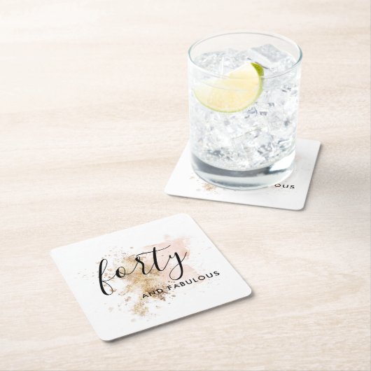 Roze en Gold 40e verjaardag Kartonnen Onderzetters (Insitu)